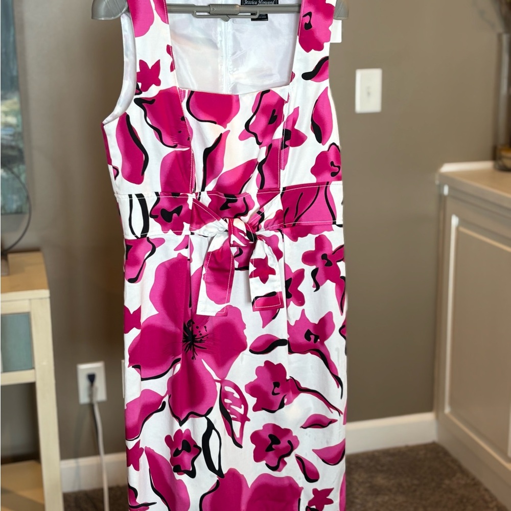 Jessica Howard Pink and Black Floral Dress